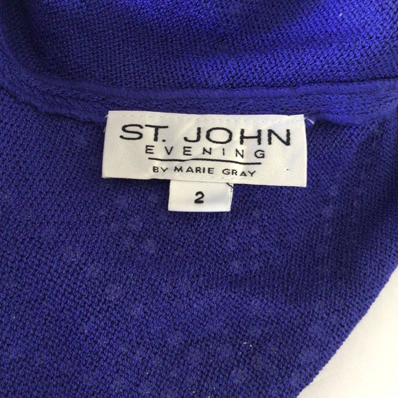 ST JOHN EVENING PURPLE SWAROVSKI KNIT SWEATER SIZE 2 - Picture 16 of 16
